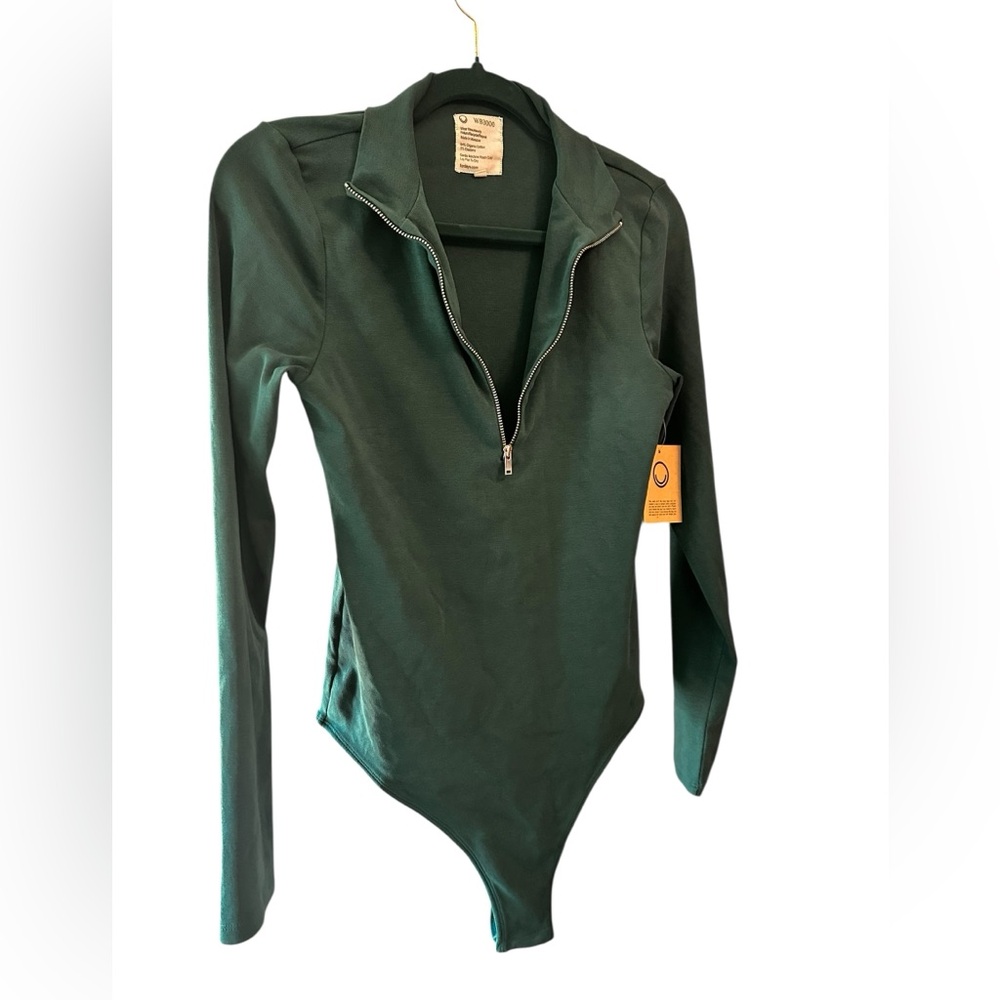 NWT Pact Dark Green Women's Bodysuit - Picture 2 of 9